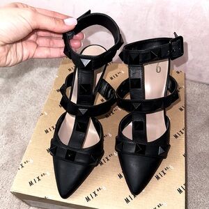 Black ankle strap heels